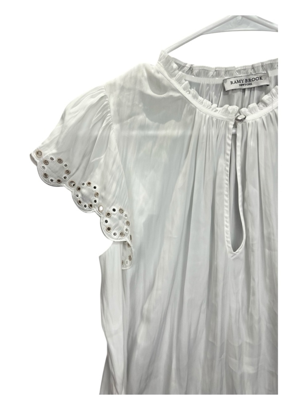 Ramy Brook Cream Ruffled Relaxed Blouse - Picture 8 of 15